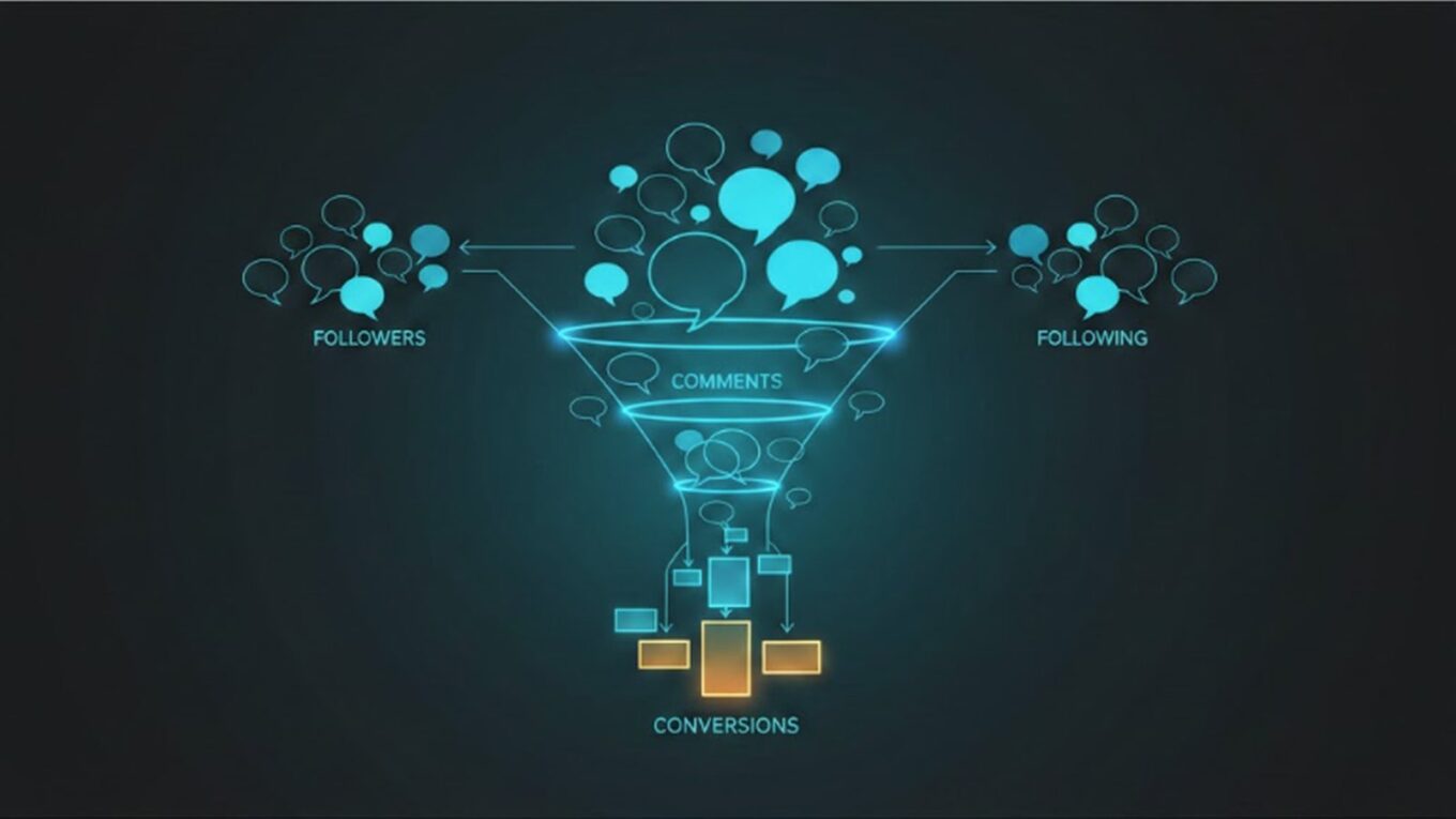 Fluxo de mensagens para seguidores, seguindo e comentários no Instagram com funil de conversão automatizado