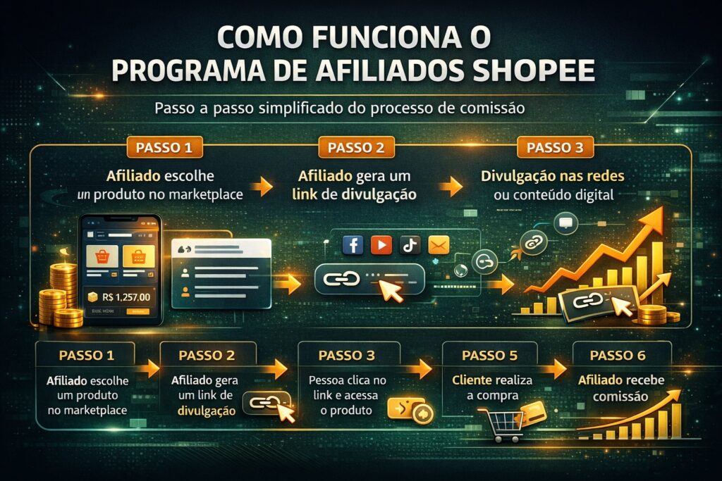 como funciona o programa de afiliados shopee