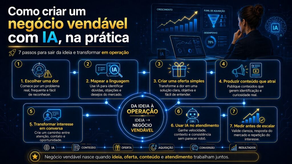 como criar um negocio vendavel com ia na pratica 7 passos