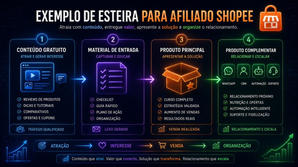 Exemplo de Esteira para afiliados shopee