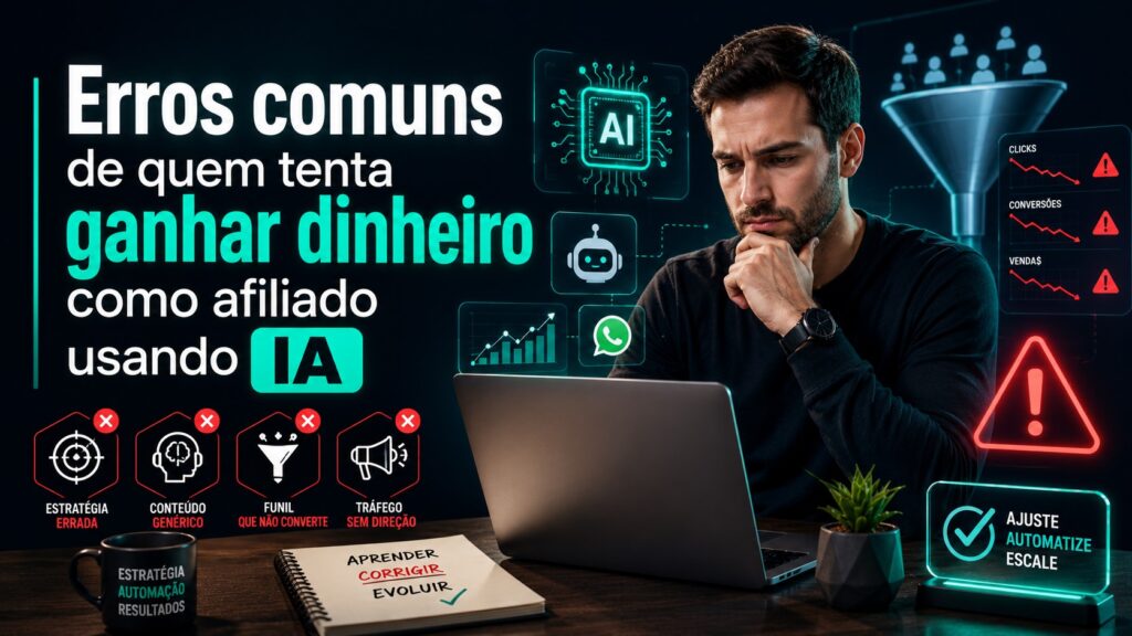 erros comuns de quem tenta ganhar dinheiro como afiliado usando ia