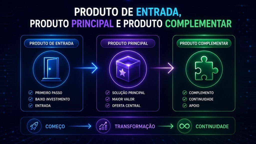 produto de entrada produto principal e produto complementar